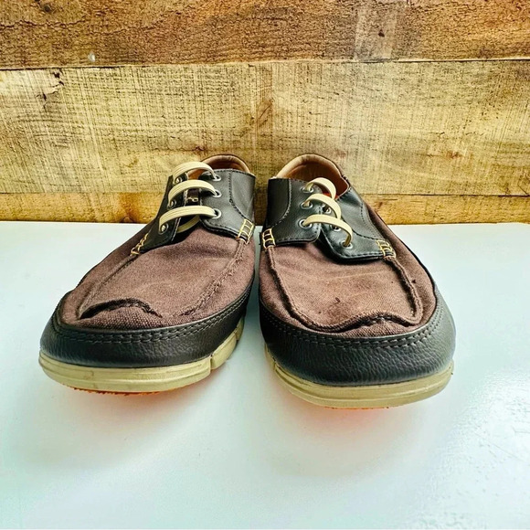 Crocs Casual Lace Up Canvas Boat Slip On Shoes - Picture 4 of 7